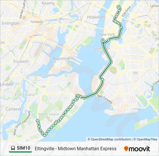SIM10 Route Schedules, Stops & Maps Eltingville Trans Ctr Via Hylan