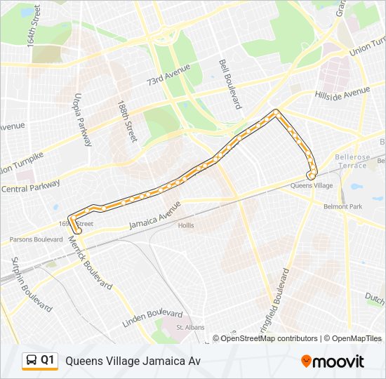Ruta q1 horarios, paradas y mapas Queens Village Jamaica Av
