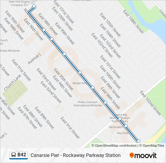Ruta b42 horarios, paradas y mapas Rockaway Pky Sta (Actualizado)