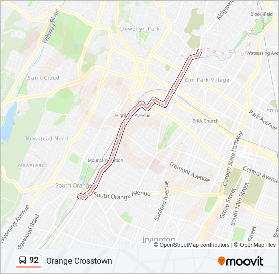 92 Route Schedules, Stops & Maps South Orange (Updated)
