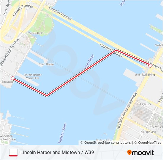 Ruta lincoln harbor and midtown w39 horarios, paradas y mapas