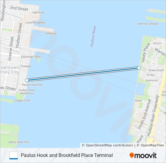 paulus hook and brookfield place terminal Route Schedules, Stops