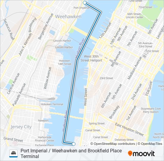 port imperial weehawken and brookfield place terminal Route Schedules