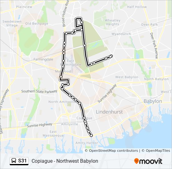 Bx22 Bus Route Map S31 Route: Schedules, Stops & Maps - Copiague (Updated)