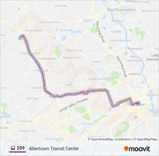 209 Route Schedules, Stops & Maps Allentown Transit Center (Updated)