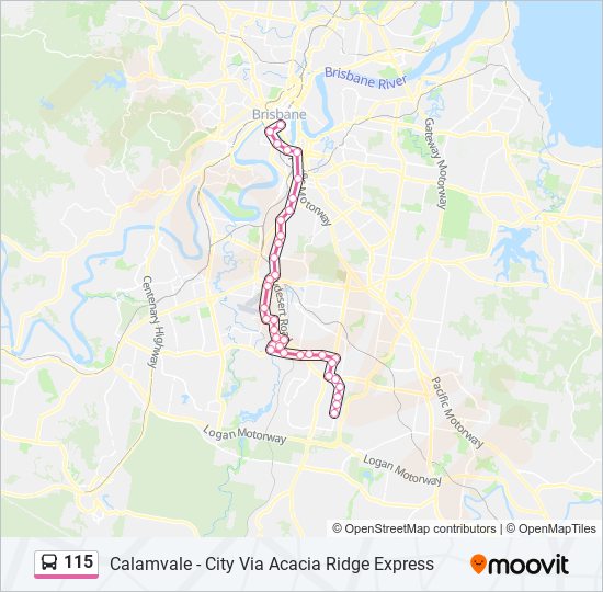 115 Route Schedules, Stops & Maps Calamvale, the Parks (Updated)