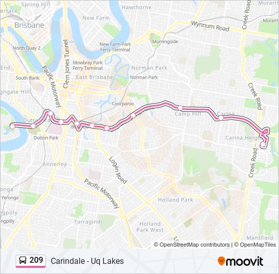209 Route Schedules, Stops & Maps Carindale Interchange (Updated)
