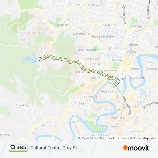 385 Bus Route Map 385 Route: Schedules, Stops & Maps - Cultural Centre, Grey St (Updated)
