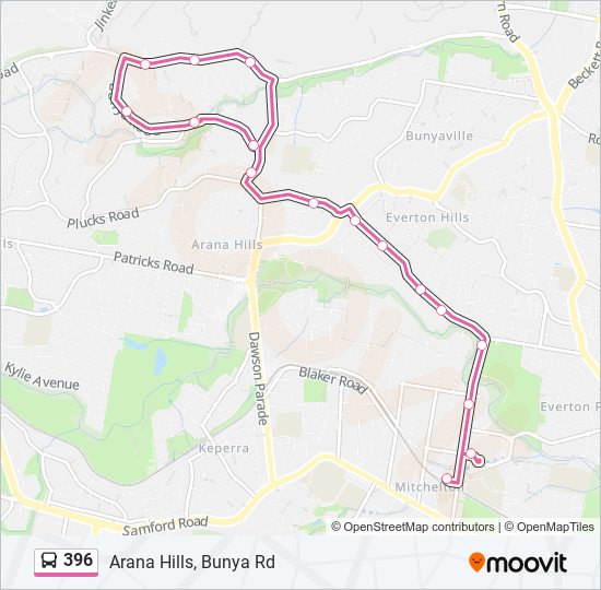 396 Route Schedules, Stops & Maps Arana Hills, Bunya Rd (Updated)