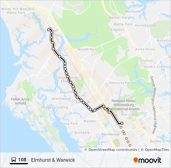 108 Bus Route Schedule 108 Route Schedules, Stops & Maps Elmhurst & Warwick (Updated)