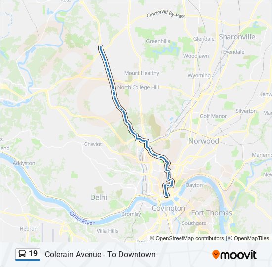 19 Route Schedules, Stops & Maps Colerain Avenue To Downtown (Updated)