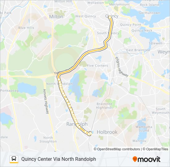 Ruta 240 horarios, paradas y mapas Quincy Center Via North Randolph