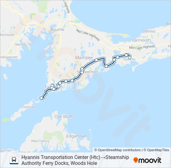 sealine hyannisfalmouthwoods hole Route Schedules, Stops & Maps