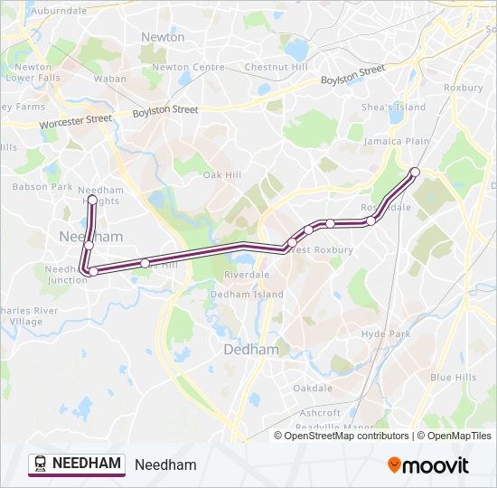 Ruta needham horarios, paradas y mapas 635 Needham Heights