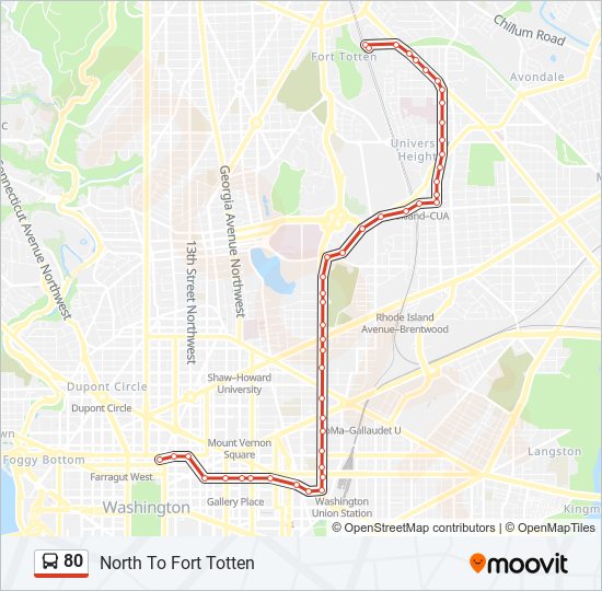 80 Route Schedules, Stops & Maps North To Fort Totten (Updated)