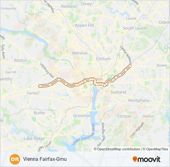 metrorail orange line Route Schedules, Stops & Maps Vienna Fairfax