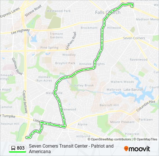 803 Route Schedules, Stops & Maps 803 East Falls Church Metro (Updated)