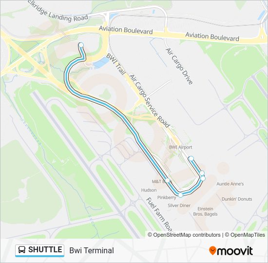 Driving Directions To Bwi Shuttle Route: Schedules, Stops & Maps - Bwi Terminal (Updated)