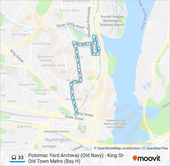 King Street Metro Map 33 Route Schedules, Stops & Maps King St Metro Via Mt Vernon Ave