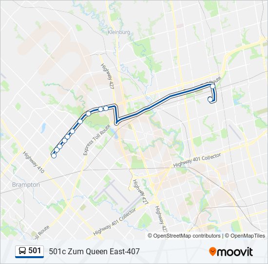 501 Route Schedules, Stops & Maps 501c Zum Queen East407 (Updated)