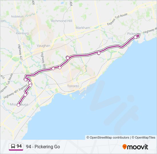 94 Route Schedules, Stops & Maps 94 Pickering Go (Updated)