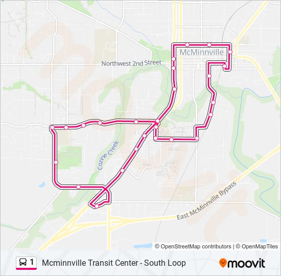1 Route Schedules, Stops & Maps Mcminnville Transit Center South