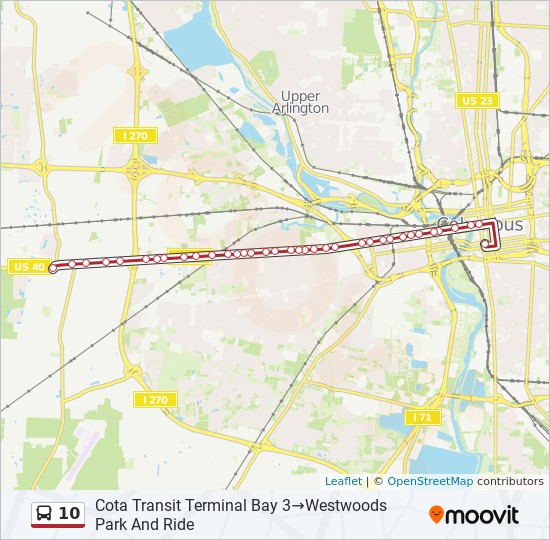 10 Route Schedules, Stops & Maps Cota Transit Terminal Bay 3‎→Westwoods Park And Ride