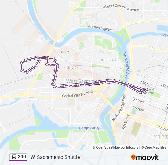 240 Route Schedules, Stops & Maps W. Sacramento Shuttle (Updated)
