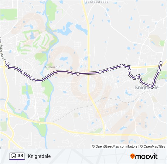 33 Route Schedules, Stops & Maps Old Knight Rd at Knightdale Blvd‎→