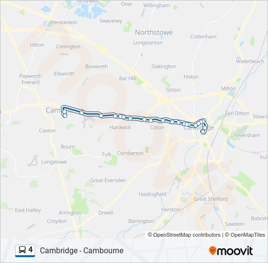 4 Route Schedules, Stops & Maps Cambourne (Updated)