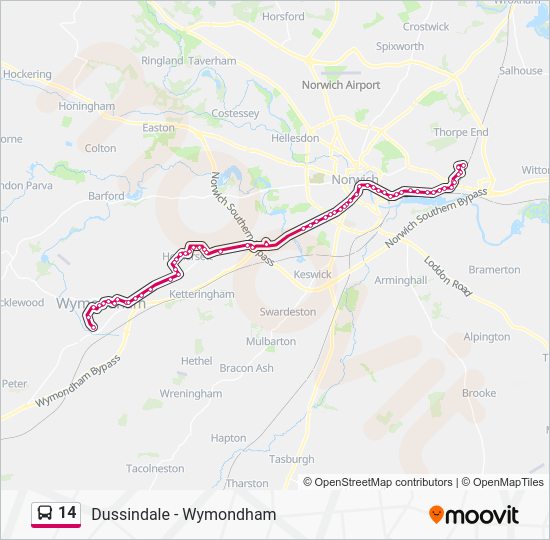 14 Route Schedules, Stops & Maps Dussindale Park (Updated)