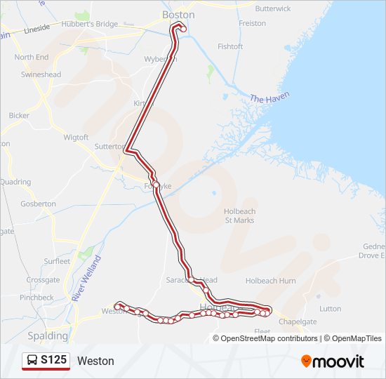 s125 Route Schedules, Stops & Maps Weston (Updated)