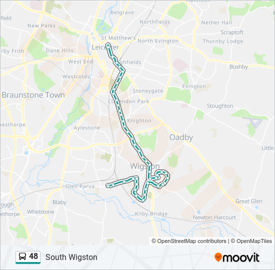 48 Route Schedules, Stops & Maps South Wigston (Updated)