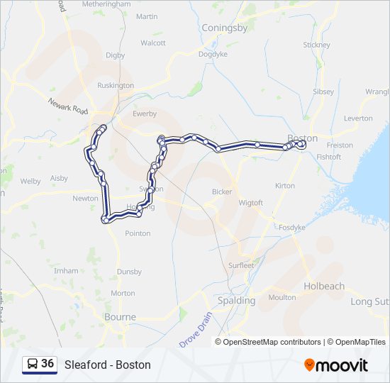 36 Route Schedules, Stops & Maps Sleaford (Updated)
