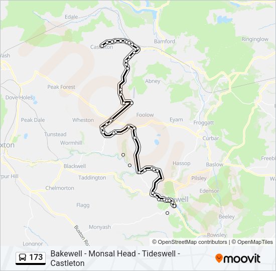 173 Bus Route Map 173 Route Schedules, Stops & Maps Bakewell (Updated)