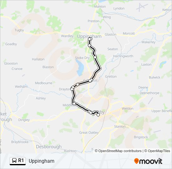r1 Route Schedules, Stops & Maps Uppingham (Updated)
