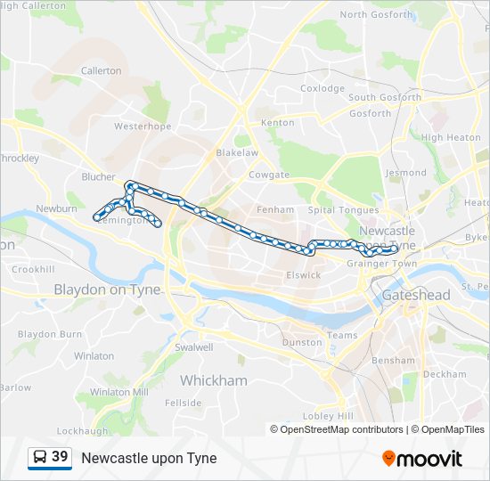 39 Route Schedules, Stops & Maps Newcastle upon Tyne