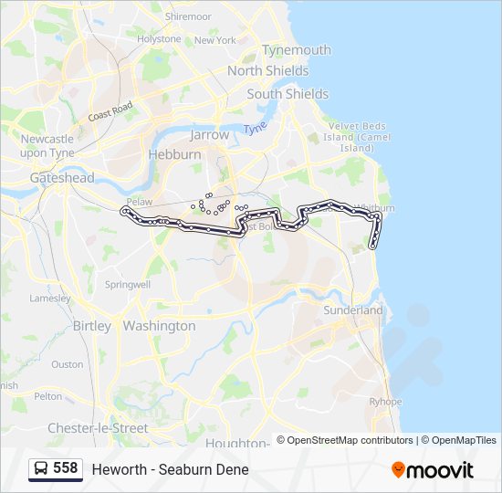 558 Route Schedules, Stops & Maps Seaburn (Updated)