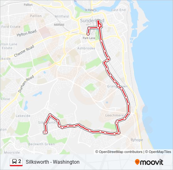 2 Route Schedules, Stops & Maps Sunderland (Updated)