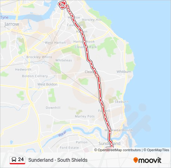 24 Route Schedules, Stops & Maps Sunderland (Updated)