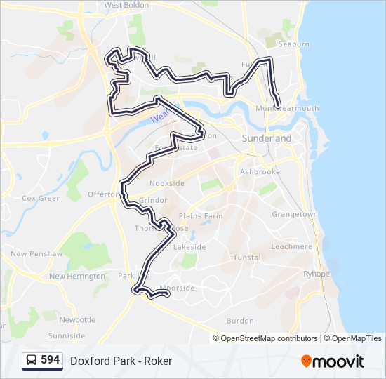594 Route Schedules, Stops & Maps Roker (Updated)