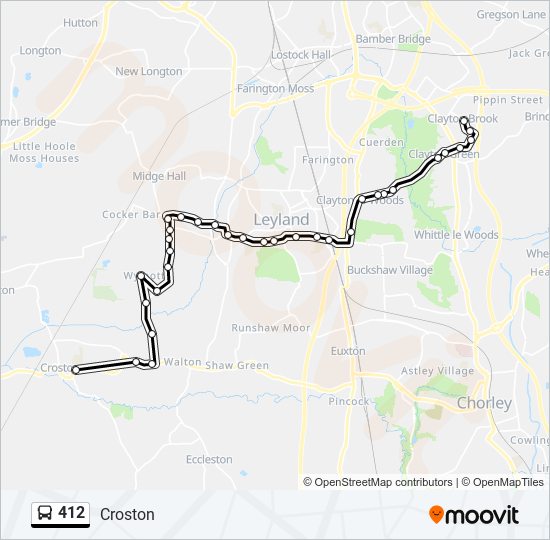 412 Route Schedules, Stops & Maps Croston (Updated)