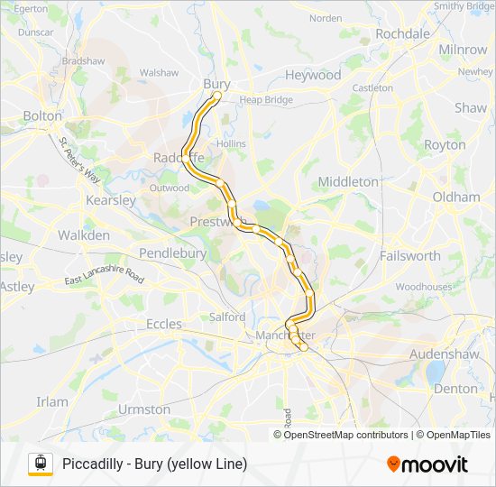 yellow line Route Schedules, Stops & Maps Piccadilly (Manchester