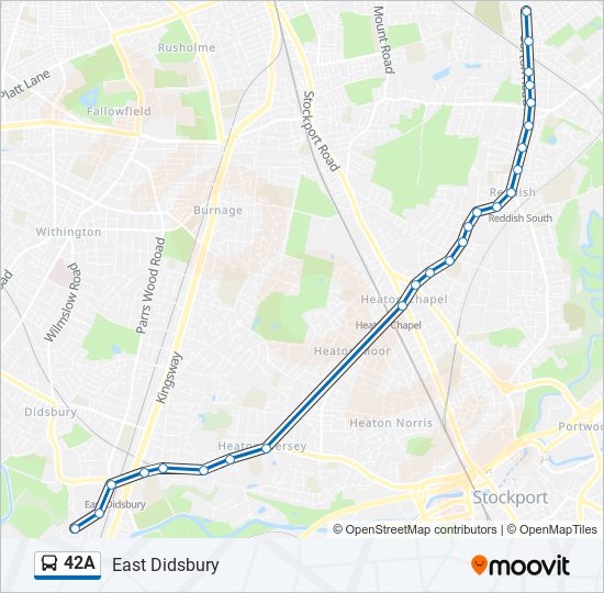 42a Route Schedules, Stops & Maps East Didsbury (Updated)