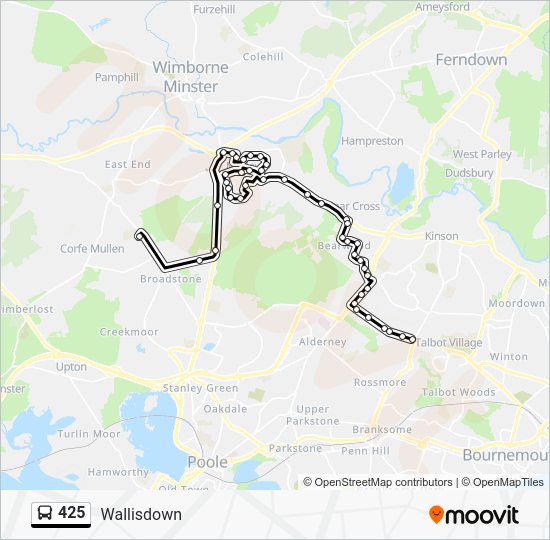 425 Route Schedules, Stops & Maps Bearwood (Updated)