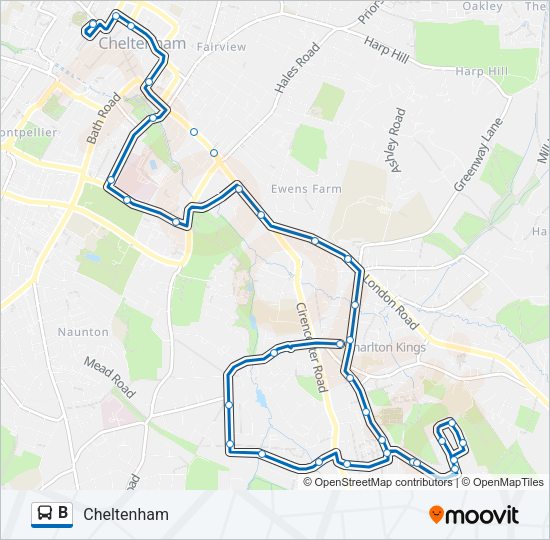 B Route Schedules, Stops & Maps Cheltenham