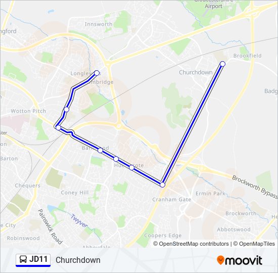 jd11 Route Schedules, Stops & Maps Churchdown (Updated)