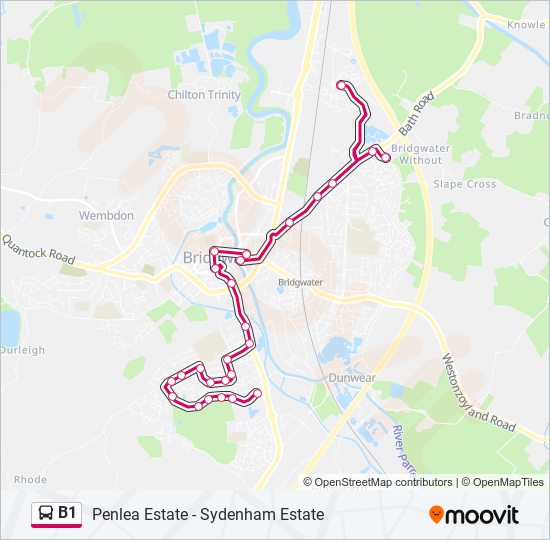 b1 Route Schedules, Stops & Maps Bridgwater (Updated)