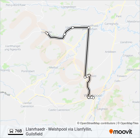 76b Route Schedules, Stops & Maps Welshpool (Updated)