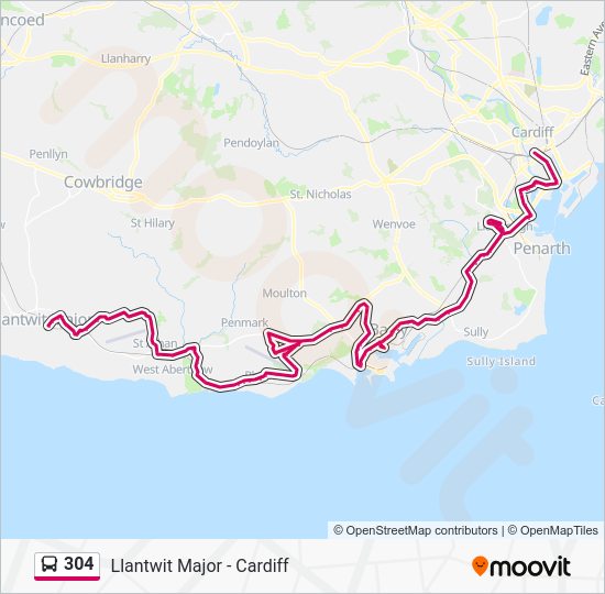 304 Route Schedules, Stops & Maps Llantwit Major (Updated)